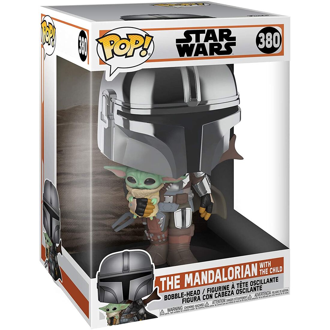 Figurine Funko POP! Star Wars Mandalorian with Yoda Child 25cm, vue 2