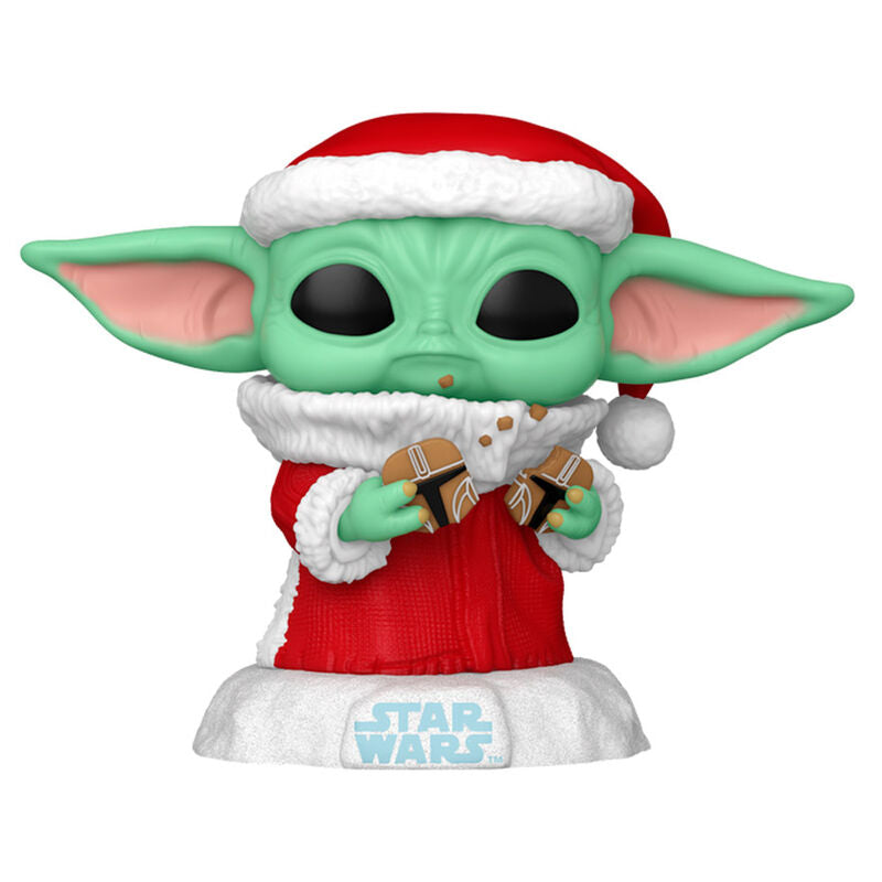 Figurine Funko POP! Star Wars Grogu with Christmas Cookie, vue 2