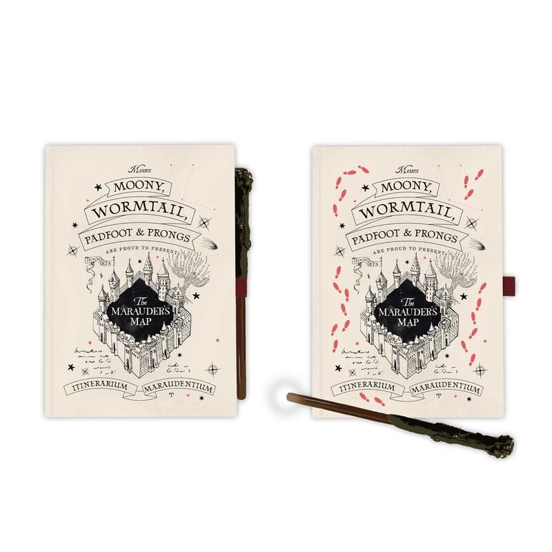 Cahier premium Harry Potter Marauders Map + wand pen