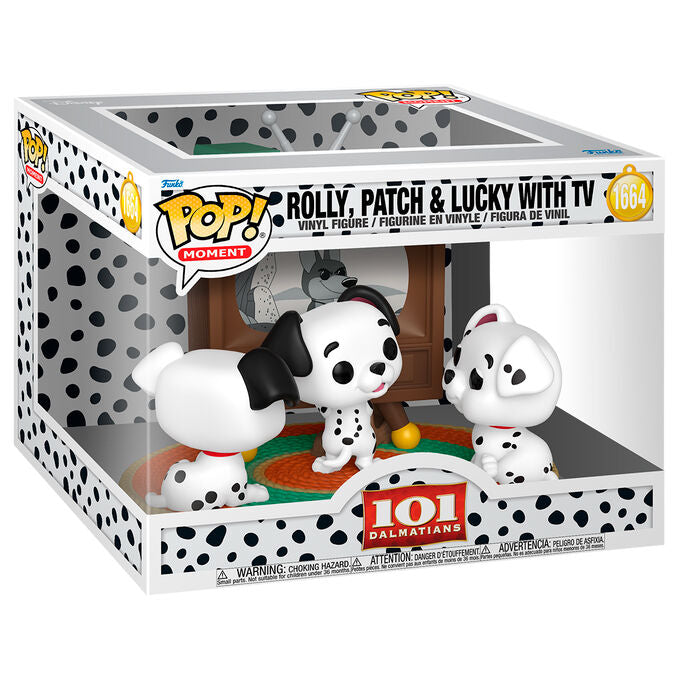 Figurine Funko POP! Moment Disney 101 Dalmatas Rolly Patch & Lucky with TV, vue 2