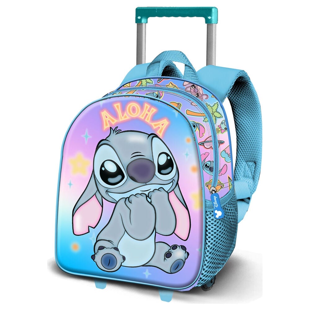 Cartable à roulettes 3D Disney Stitch Aloha 31 cm