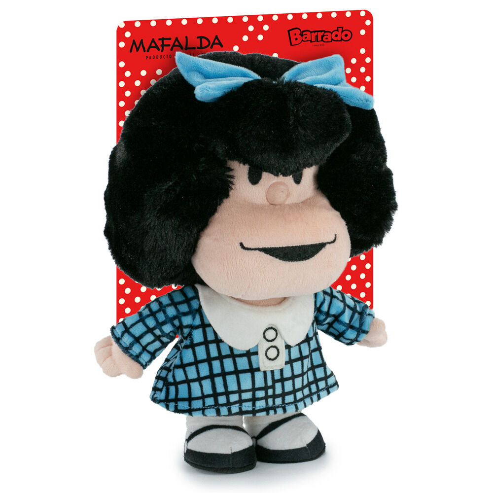 Peluche Mafalda robe bleue 27 cm