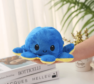 Kuscheltier Oktopus Gelb und Blau