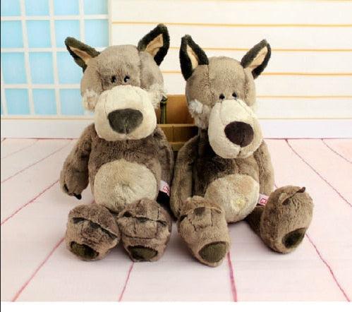 Kuscheltier Wolf Grau sitzend