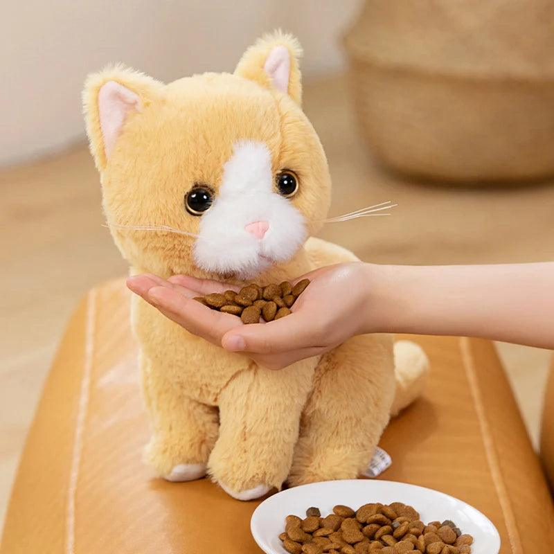 peluche chat bébé jaune