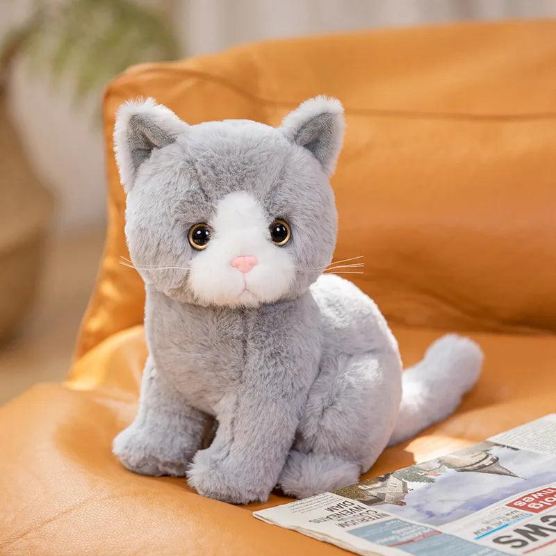 peluche chat bébé gris