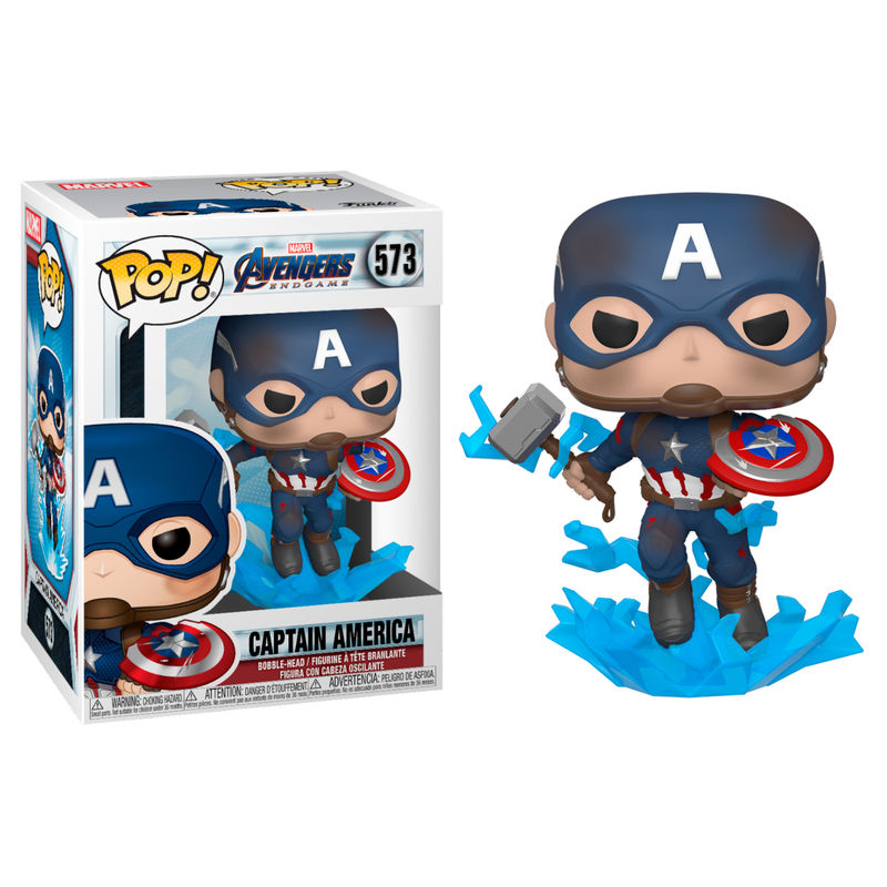 Figurine Funko POP! Marvel Avengers Endgame Captain America with Broken Shield & Mjolnir