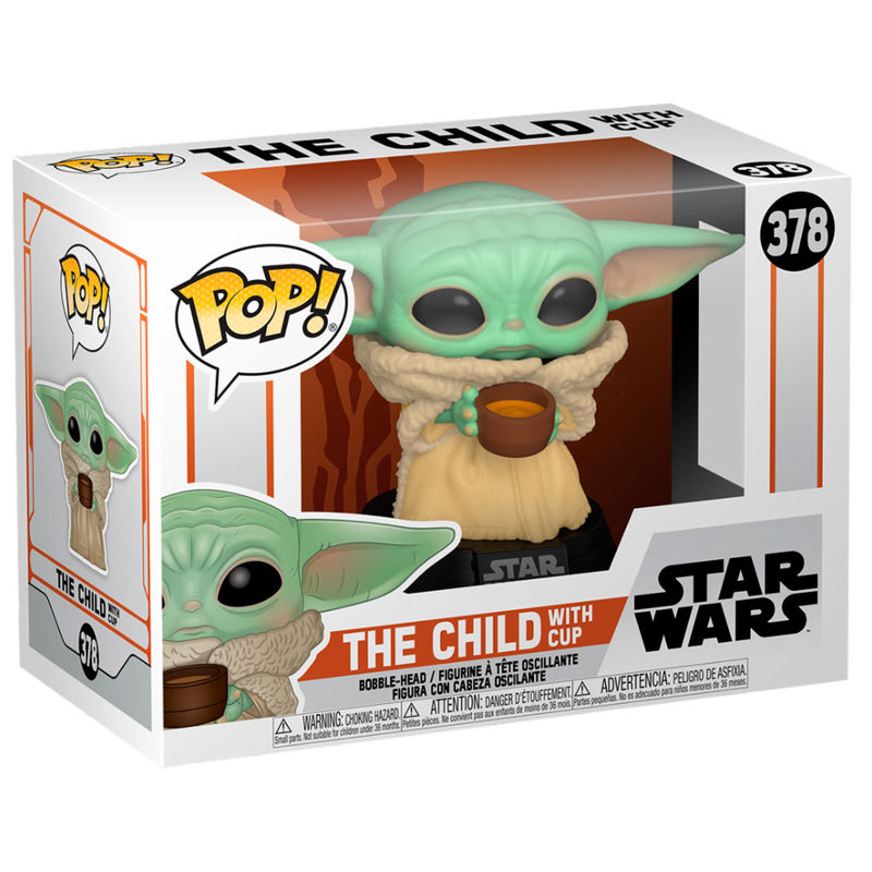 Figurine Funko POP! Funko POP Star Wars Mandalorian The Child with Cup, vue 3