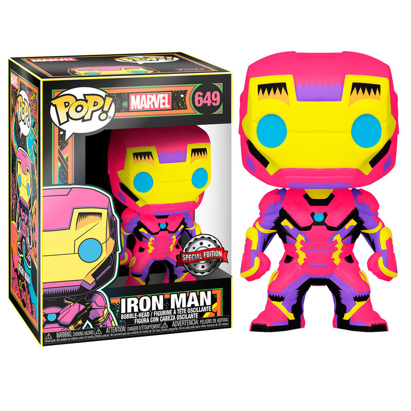 Figurine Funko POP! Marvel Iron Man Black Light Exclusive, vue 3