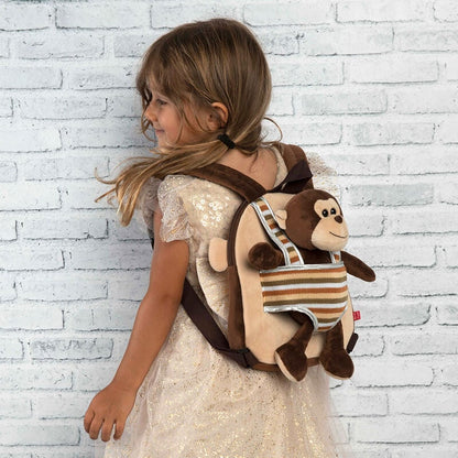 Sac à dos Max Monkey reversible avec peluche toy 25 cm
