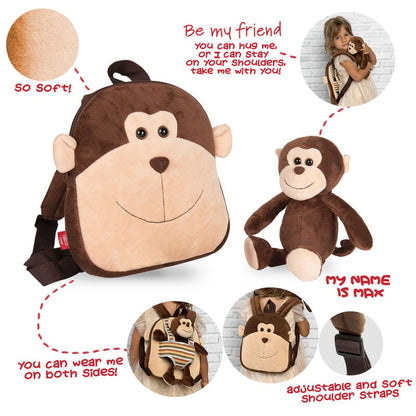 Sac à dos Max Monkey reversible avec peluche toy 25 cm, vue 3