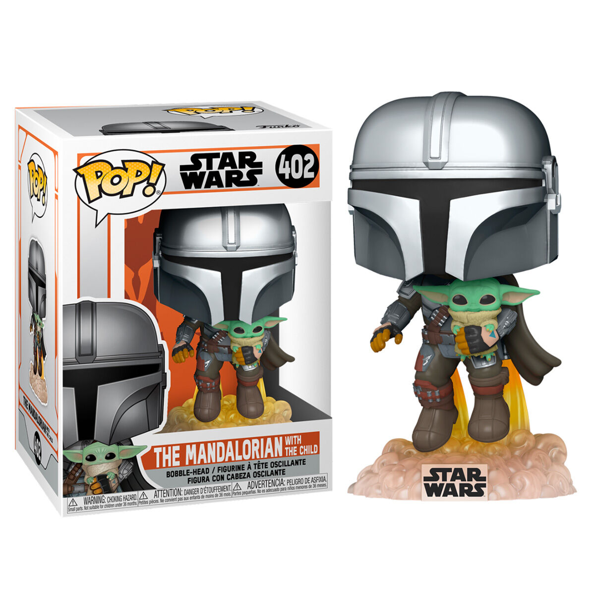 Figurine Funko POP! Star Wars The Mandalorian Mando Flying with Jet Pack