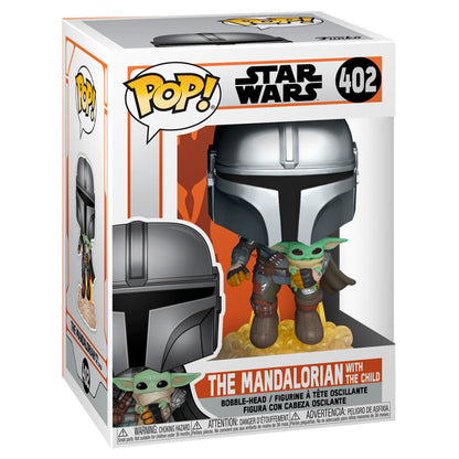 Figurine Funko POP! Star Wars The Mandalorian Mando Flying with Jet Pack, vue 3