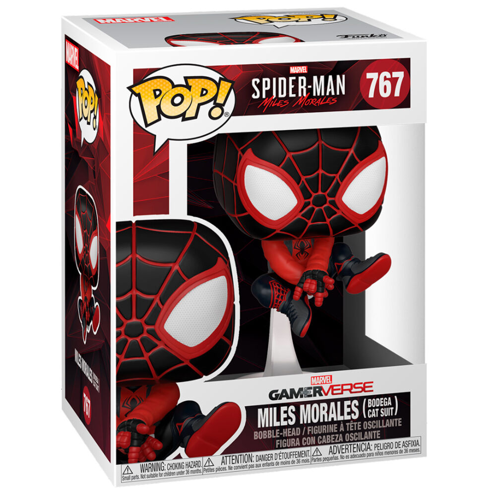 Figurine Funko POP! Marvel Spiderman Miles Morales Bodega Cat Suit, vue 3