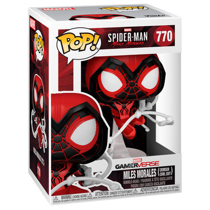 Figurine Funko POP! Marvel Spiderman Miles Morales Crimson Cowl Suit, vue 2