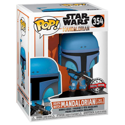 Figurine Funko POP! Star Wars Mandalorian Death Watch Mandalorian Two Stripes Exclusive, vue 3