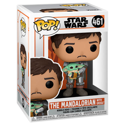 Figurine Funko POP! Star Wars Mandalorian Mando Holding Child, vue 2