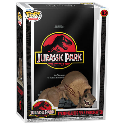 Figurine Funko POP! Movie Poster Jurassic Park Tyrannosaurus Rex and Velociraptor, vue 3