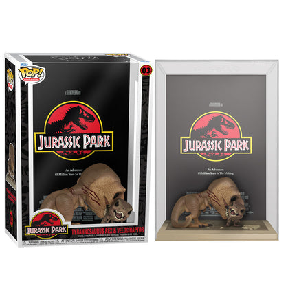 Figurine Funko POP! Movie Poster Jurassic Park Tyrannosaurus Rex and Velociraptor