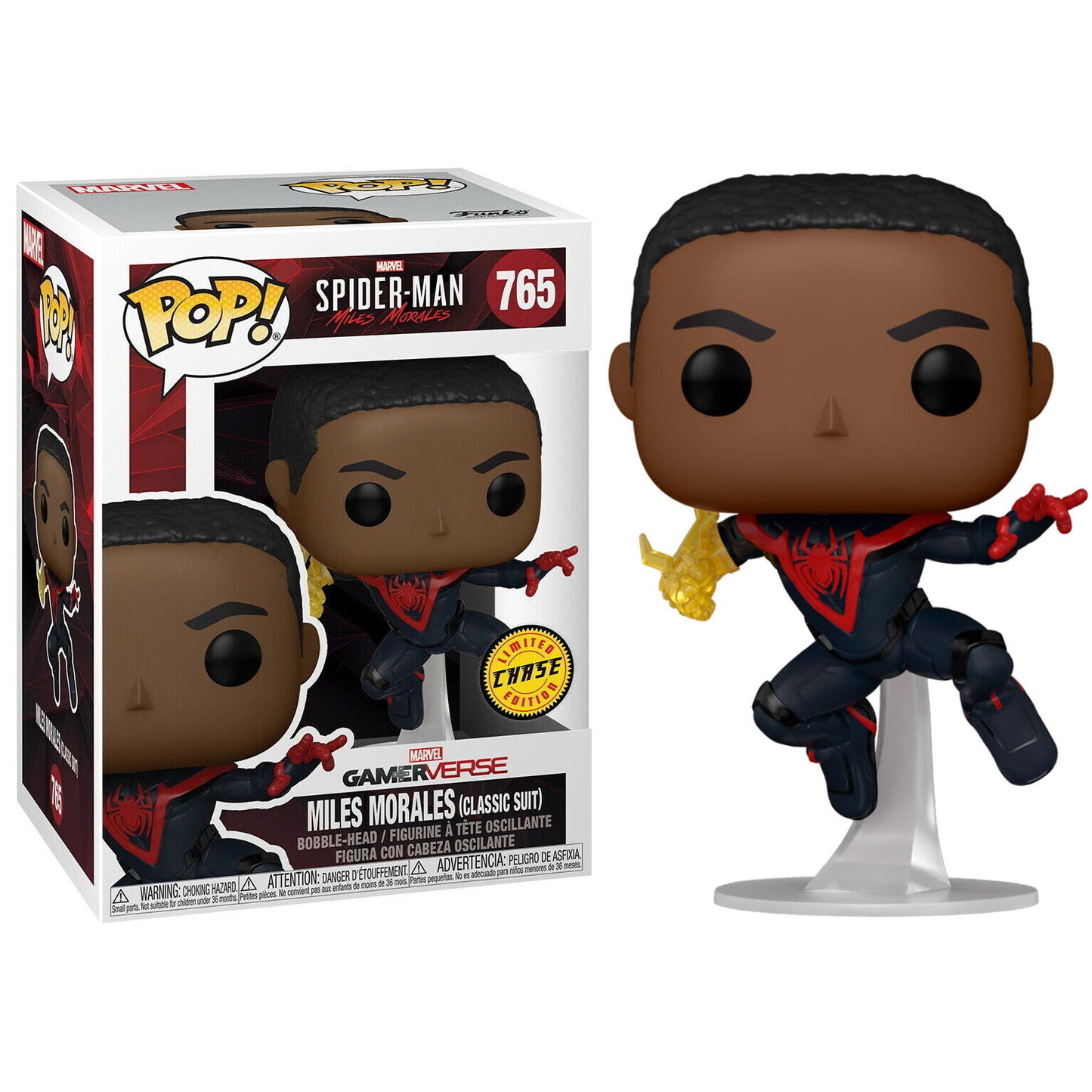 Figurine Funko POP! Spiderman Miles Morales Classic Suit Chase, vue 3