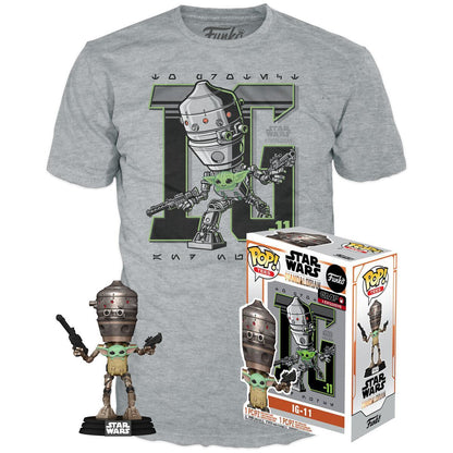 Figurine Funko POP! Set figura POP & Tee Star Wars IG 11 With the Child Exclusive M