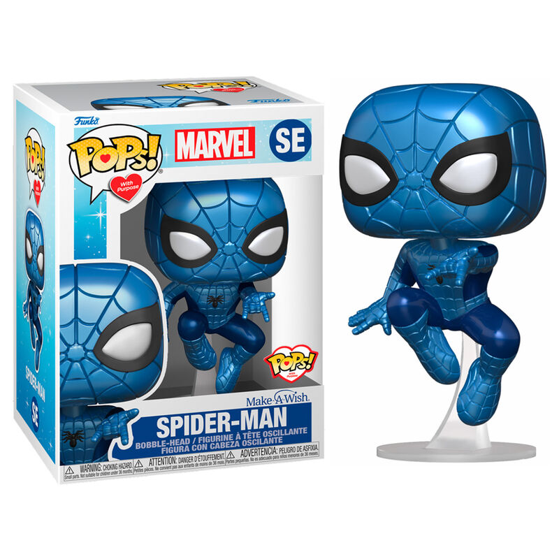 Figurine Funko POP! Marvel Make a Wish Spiderman Metallic
