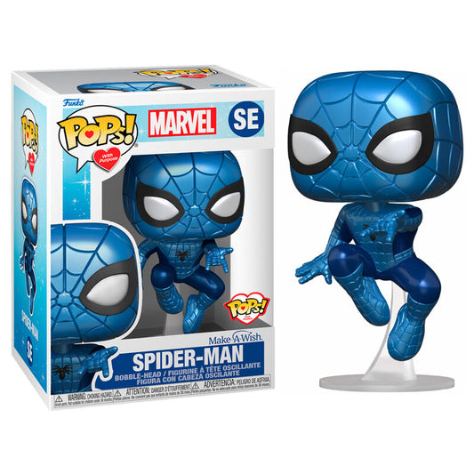 Figurine Funko POP! Marvel Make a Wish Spiderman Metallic