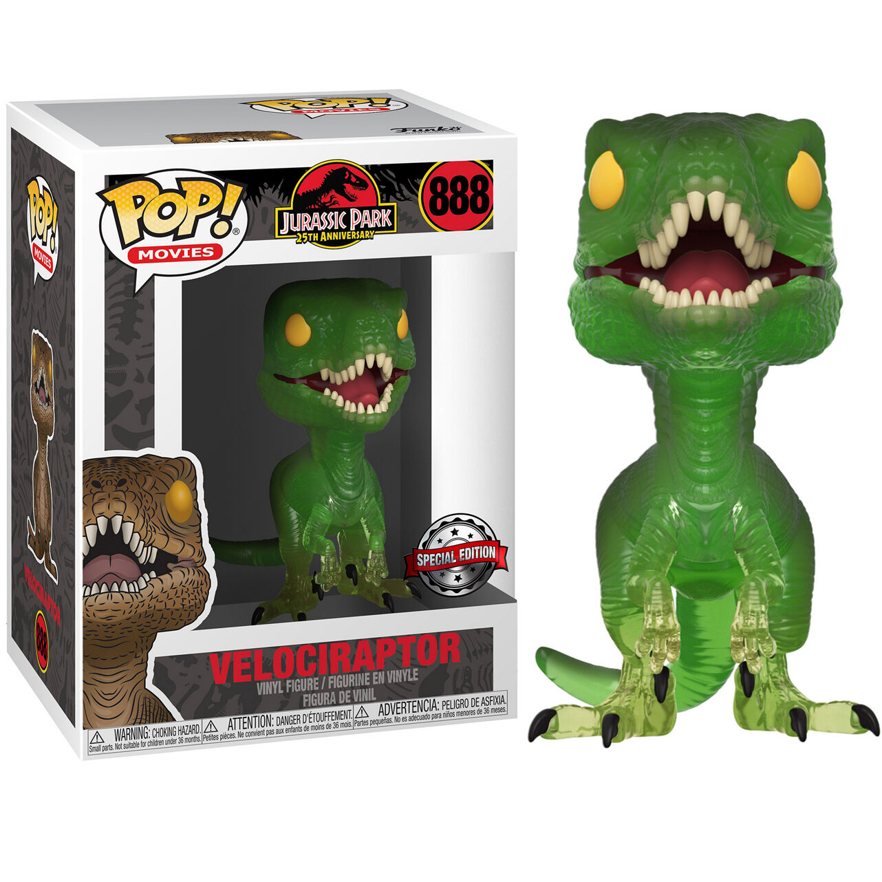 Figurine Funko POP! Set figura POP & Tee Jurassic Park Velociraptor Exclusive, vue 2