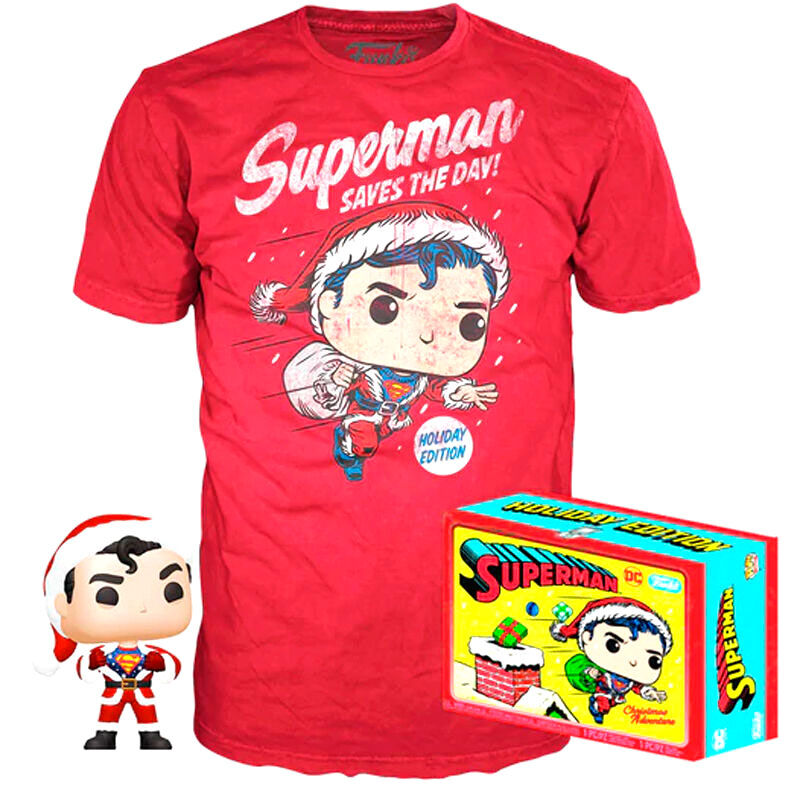 Figurine Funko POP! Set figura POP & Tee DC Comics Superman Exclusive Flocked