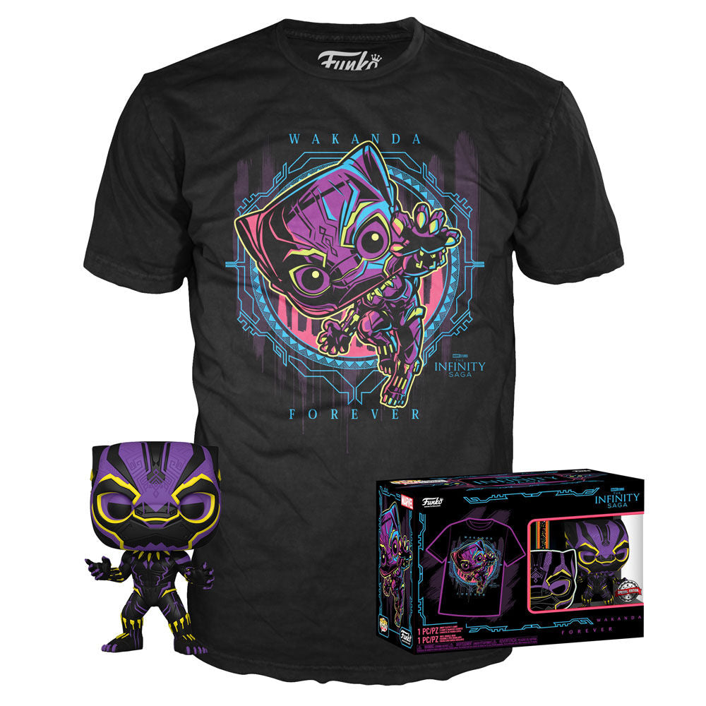 Figurine Funko POP! Set figura POP & Tee Marvel Wakanda Forever Black Panther Exclusive