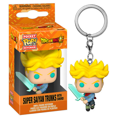 Porte-clés Funko Pocket POP! Dragon Ball Super Saiyan Trunks with Sword, vue 3