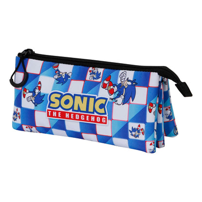 Trousse triple Sonic The Hedgehog Blue Lay, vue 3