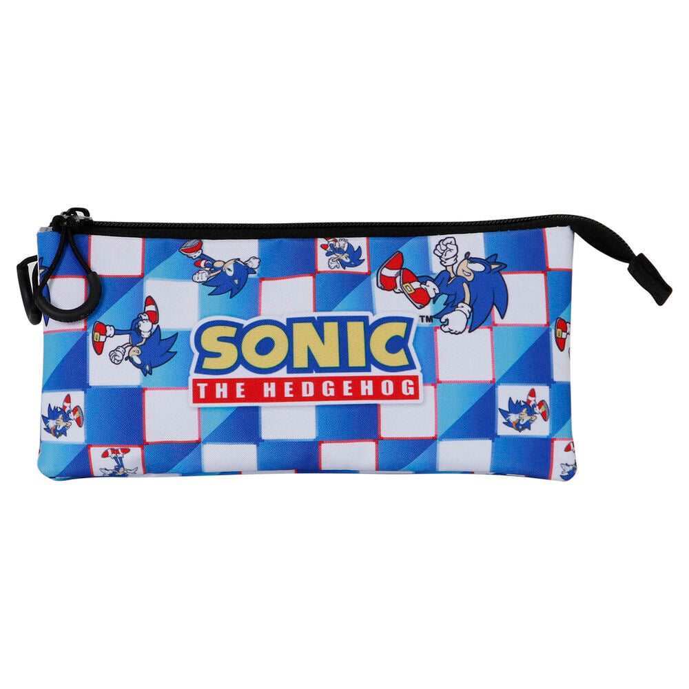 Trousse triple Sonic The Hedgehog Blue Lay, vue 4