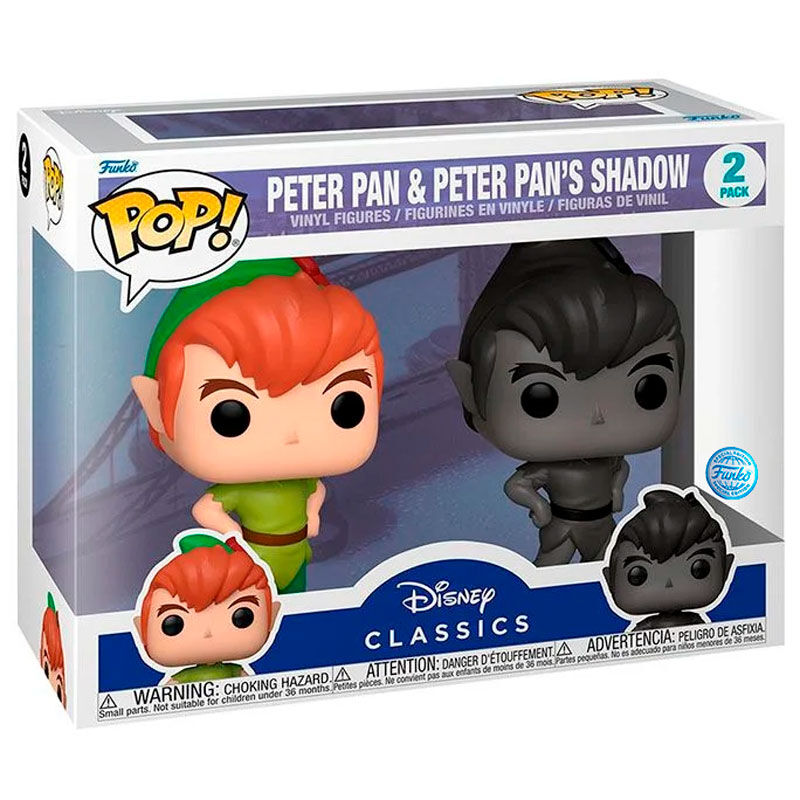 Figurine Funko POP! Blister 2 figuras POP Disney Peter Pan Peter Pan & Peter Pans Shadow Exclusive