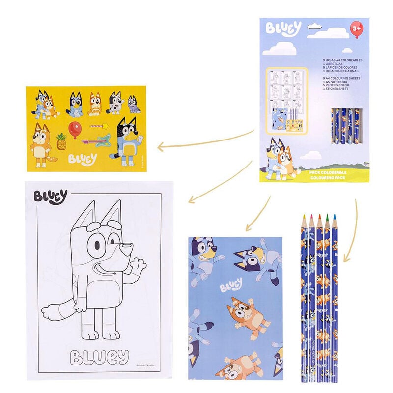 Set de papeterie Bluey Colouring