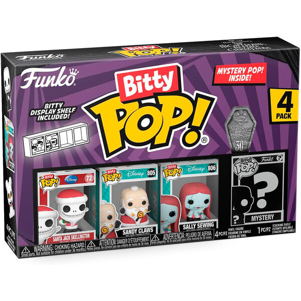 Figurine Funko POP! Blister 4 figuras Bitty POP Disney Pesadilla Antes de Navidad Santa Jack