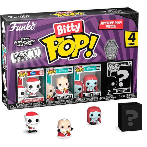 Figurine Funko POP! Blister 4 figuras Bitty POP Disney Pesadilla Antes de Navidad Santa Jack, vue 3