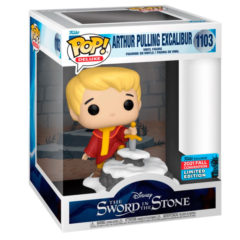 Figurine Funko POP! Deluxe Disney La espada en la piedra Arthur Pulling Excalibur Exclusive, vue 2
