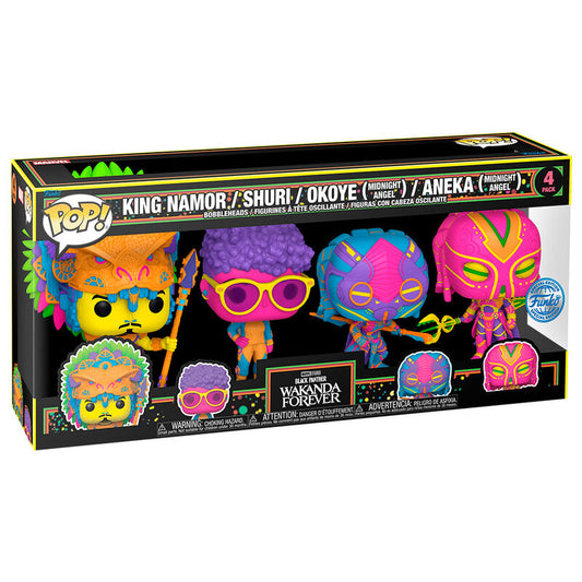 Figurine Funko POP! Blister 4 figuras POP Marvel Black Panther Wakanda Forever Exclusive