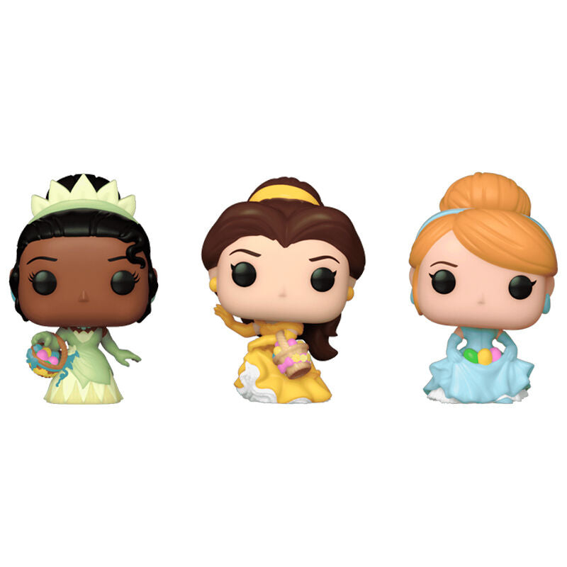 Figurine Funko POP! Blister 3 figuras Carrot Pocket POP Disney Princesas Cenicienta Tiana Bella Pascua, vue 2