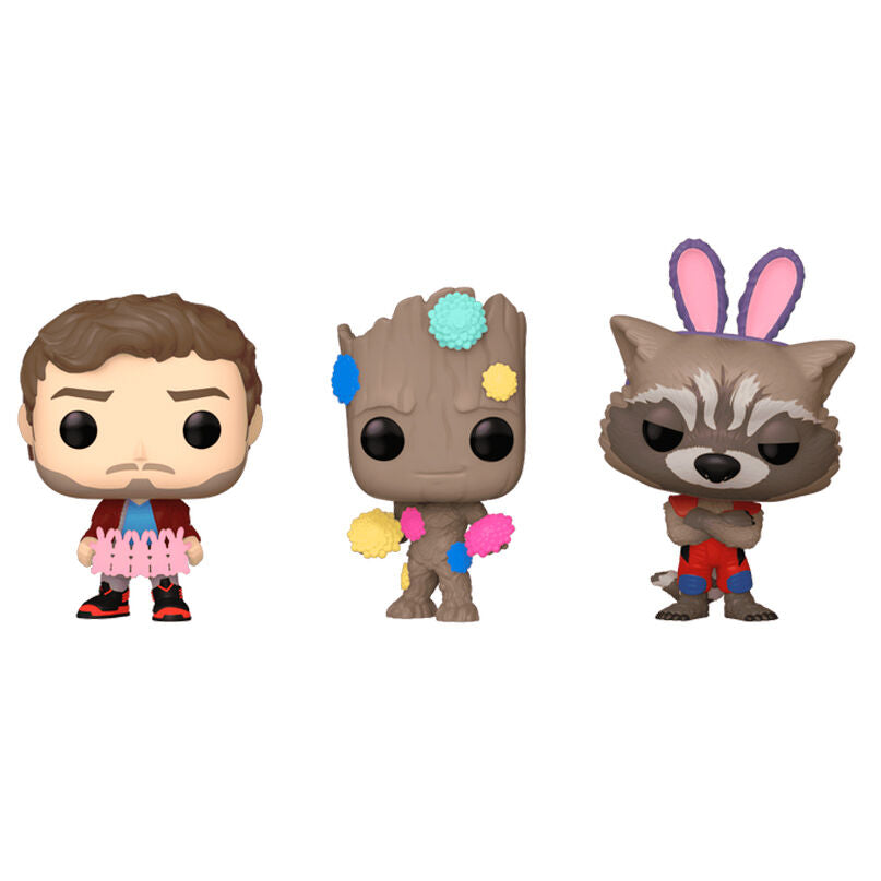 Figurine Funko POP! Blister 3 figuras Carrot Pocket POP Marvel Guardianes de la Galaxia Pascua