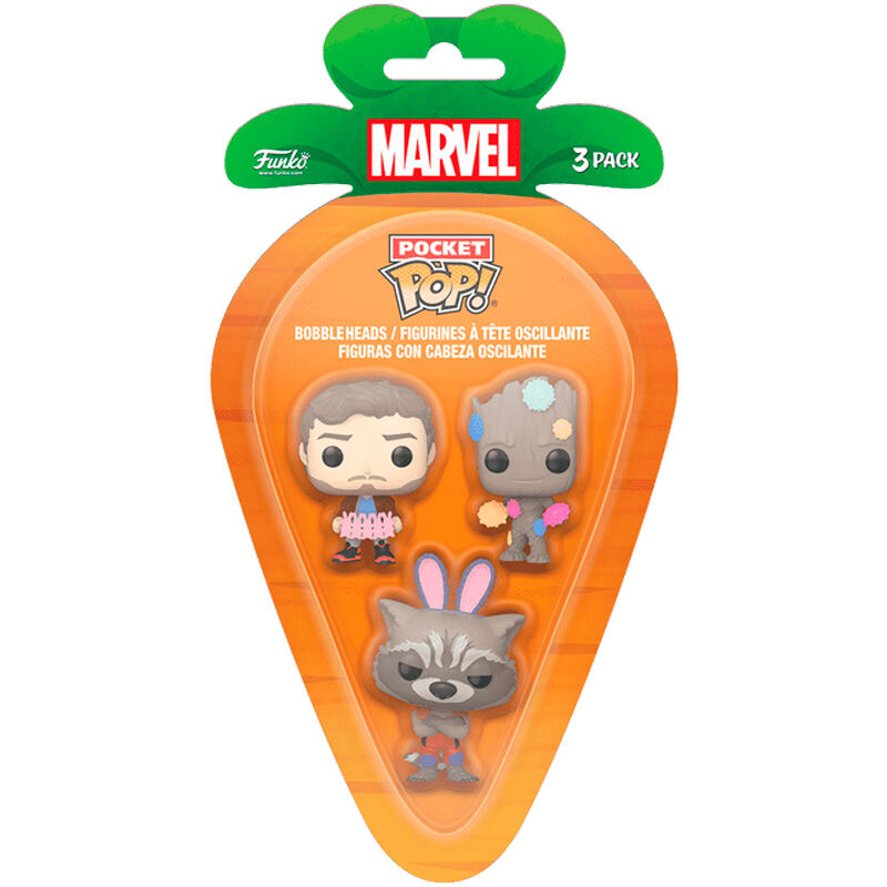 Figurine Funko POP! Blister 3 figuras Carrot Pocket POP Marvel Guardianes de la Galaxia Pascua, vue 2