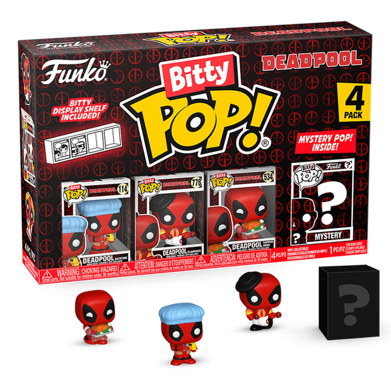 Figurine Funko POP! Blister 4 figuras Bitty POP Marvel Deadpool Bathtime