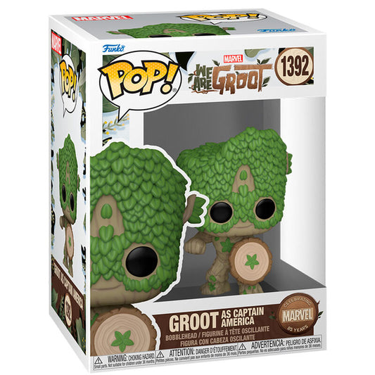 Figurine Funko POP! Marvel We Are Groot Groot as Capitan America