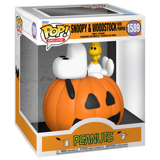 Figurine Funko POP! Deluxe Peanuts Snoopy & Woodstock with Pumpkin