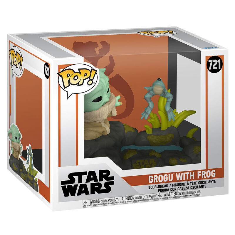 Figurine Funko POP! Deluxe Star Wars The Mandalorian Grogu with Frog