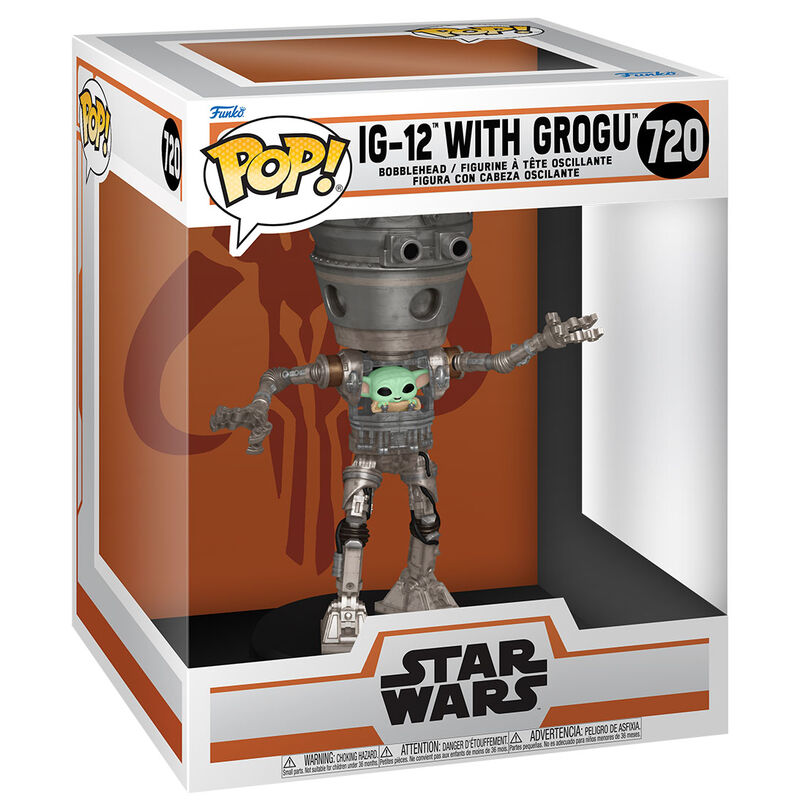 Figurine Funko POP! Deluxe Star Wars The Mandalorian IG 12 with Grogu