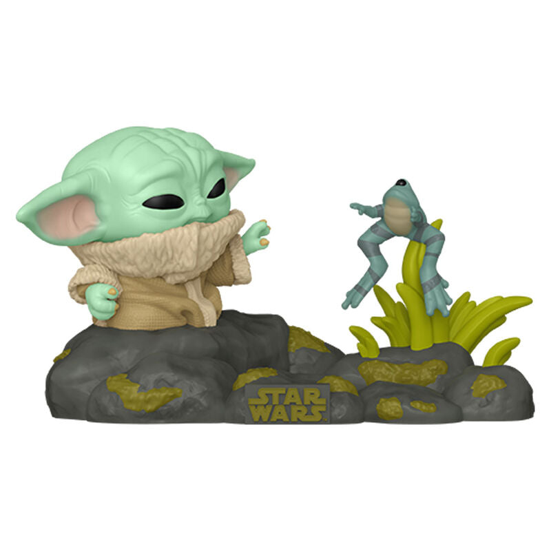 Figurine Funko POP! Deluxe Star Wars The Mandalorian Grogu with Frog, vue 2
