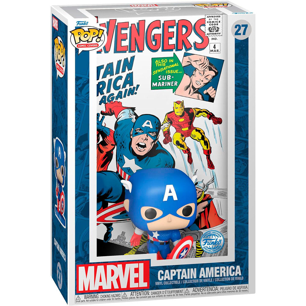 Figurine Funko POP! Comic Cover Marvel Avengers Capitan America, vue 2