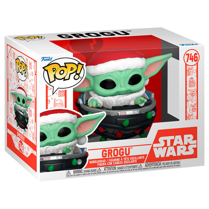Figurine Funko POP! Star Wars Grogu with Santa Hat in Pram